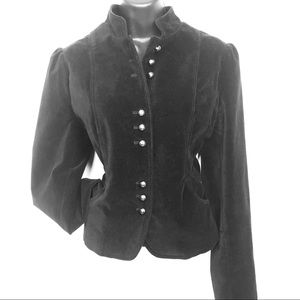 Twenty one 21 black velvet fitted dramatic jacket